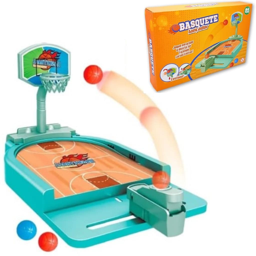 Jogo Mini Basquete Lançador BOLINHAS QUADRA BASKETBALL Diversão Brinquedo Infantil TABULEIRO MESA