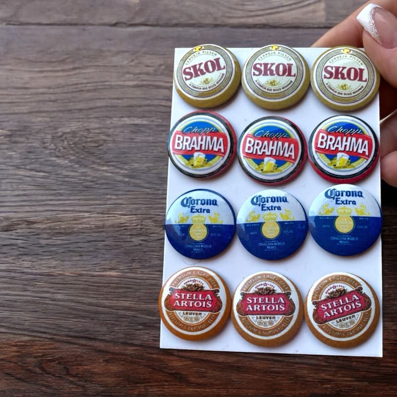 Kit com 12 Ímas de Geladeira Tema BRAHMA, CORONA, STELLA ARTOIS E SKOL!!! - Cozinha Moderna