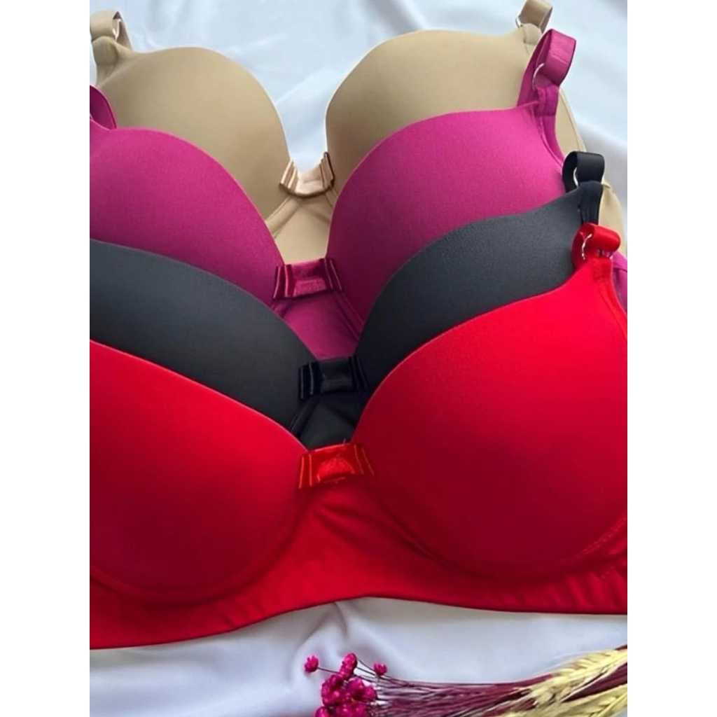 kit c/4 Sutiã Sutia com bojo Soutien Sutian Reforçado uso TODOS OS DIAS 1 CALCINHA GRÁTIS