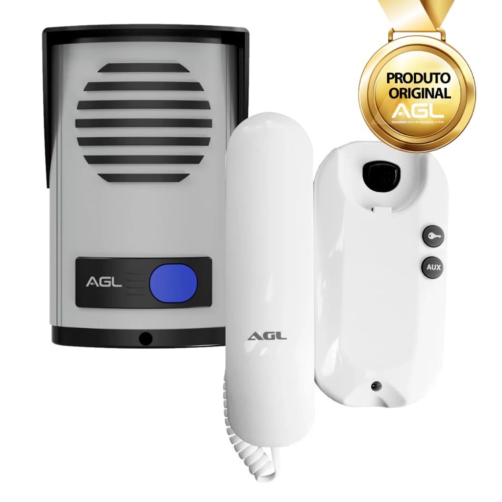 Interfone Porteiro AGL Residencial P-10 S 127/220v Em Abs + Monofone Branco