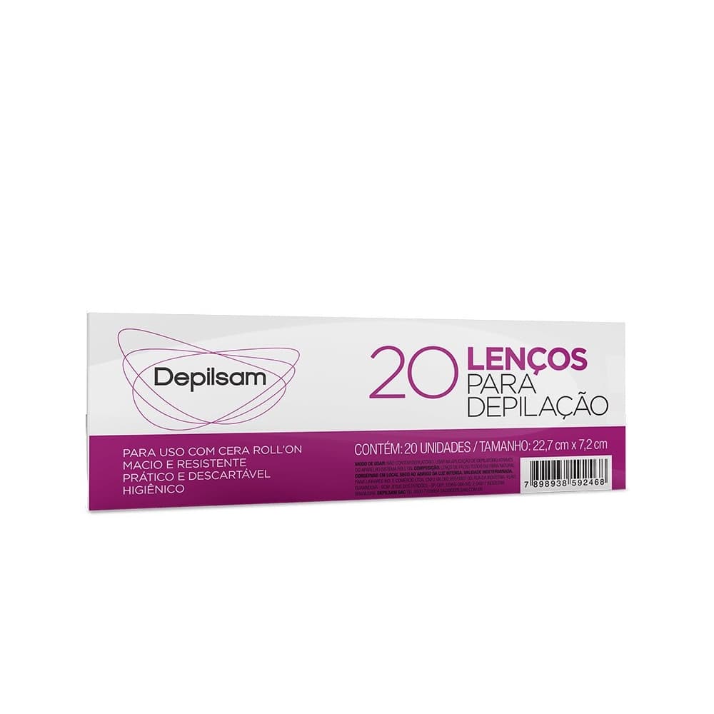 Lenços para Depilação Depilsam 20 Folhas