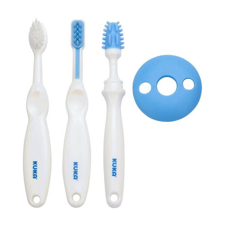 KIT INFANTIL HIGIENE DENTAL  (+3 MESES) 4 PEÇAS AZUL -  KUKA BABY