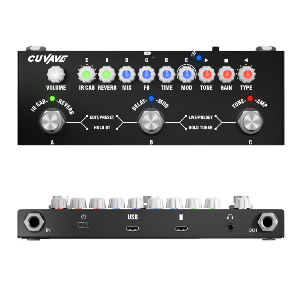 Pedal De Efeitos De Guitarra Recarregável Pedal Multi Efeito Pedais Combinados De Efeito Guitarra De Reprodução Sem Fio