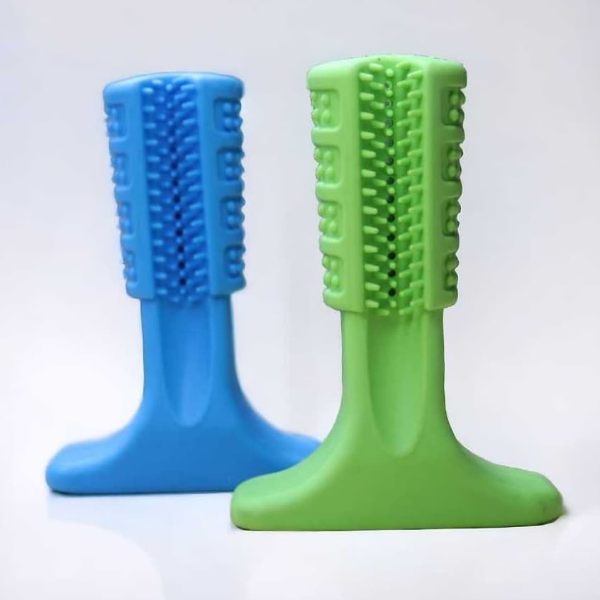 Escova de Dente Pet Mordedor Dental Massageador Gengivas Brinquedo Cachorro e Galho Bacon Mordedor