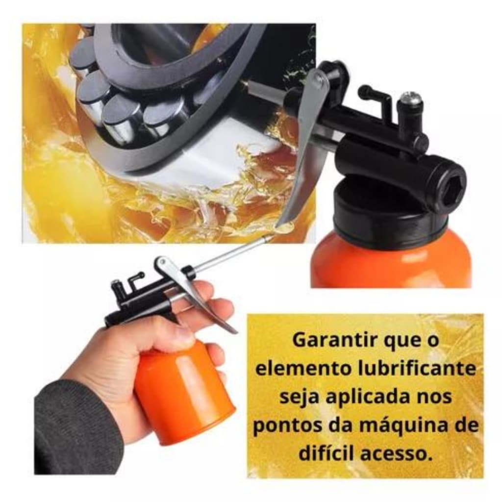 Almotolia Engraxadeira de Aço Para Lubrificação Oleo Gatilho 250ml