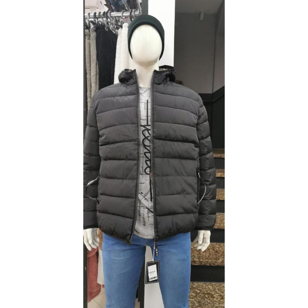 JAQUETA DUPLA FACE MASCULINO COM CAPUZ BEM QUENTE BOLSO COM ZIPER 3321