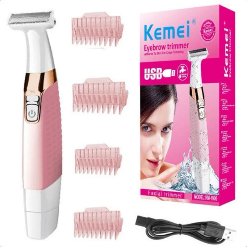Aparador Elétrico de pelos femininos Pernas Axilas Virilha Kemei KM-1900 Recarregável