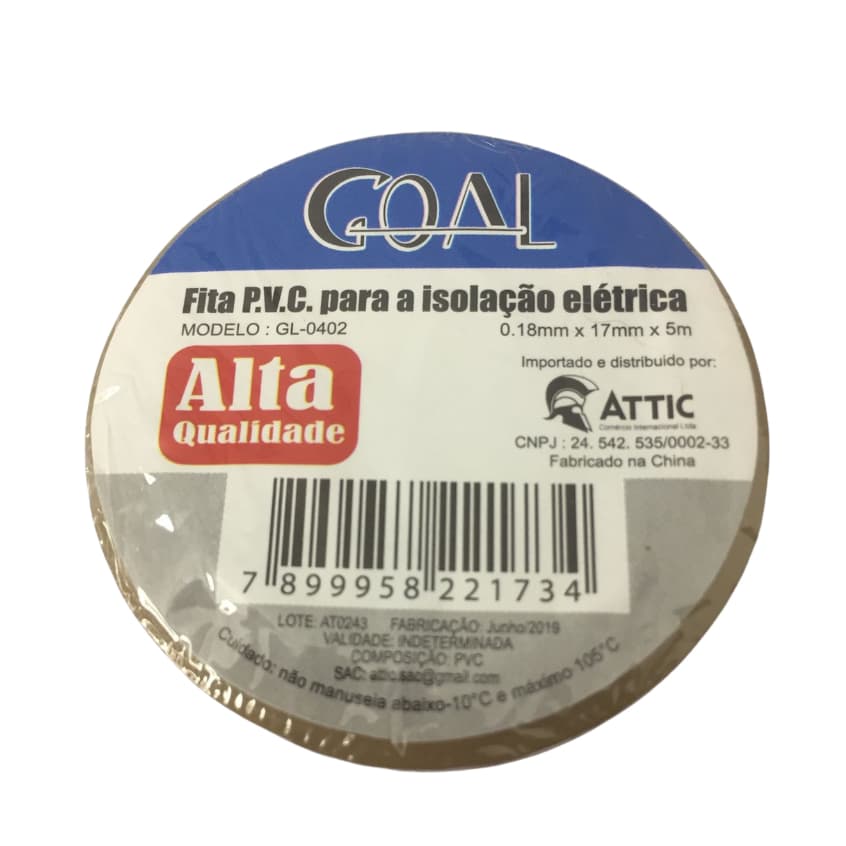 KIT 10 FITA ISOLANTE P.V.C PARA ISOLAMENTO ELÉTRICO Fita Isolamento de Fios Isolamento Cabos Elétricos Fita 5 METROS