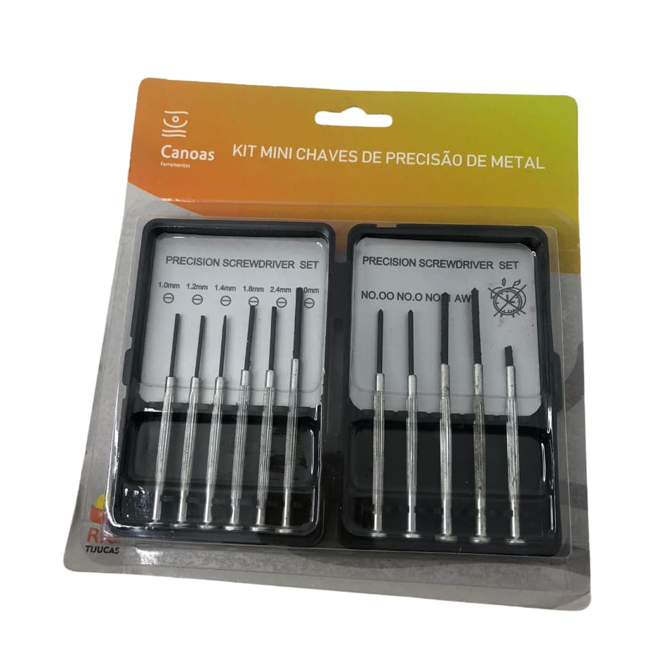 Kit 11 Peças Mini Chaves de Precisão de Fenda Philips Tipo Flecha Arredondada