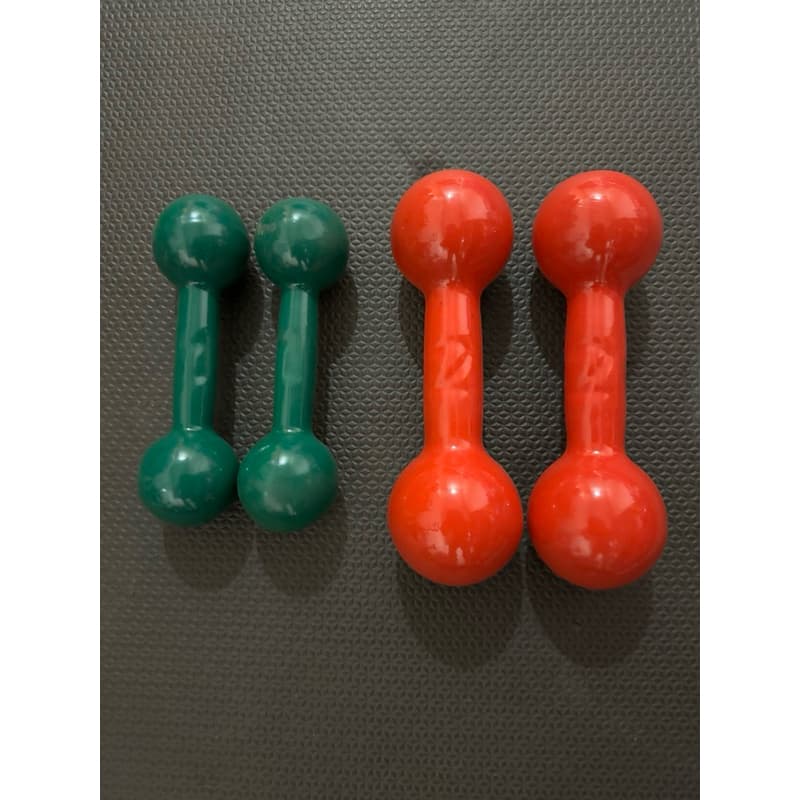 kit par de halteres emborrachado 1kg + 2kg (6kg total)