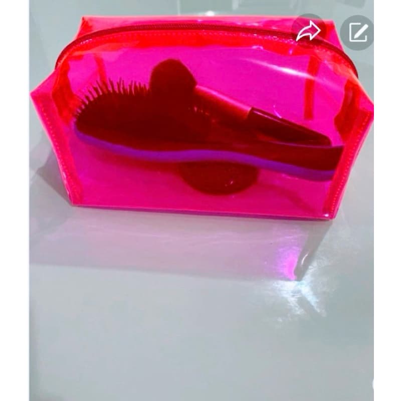 5 unidade de Necessaire Box Cristal Neon, tamanho (G) Lindas cores,Muito espaço interno/Lembrancinha/Festa/presente