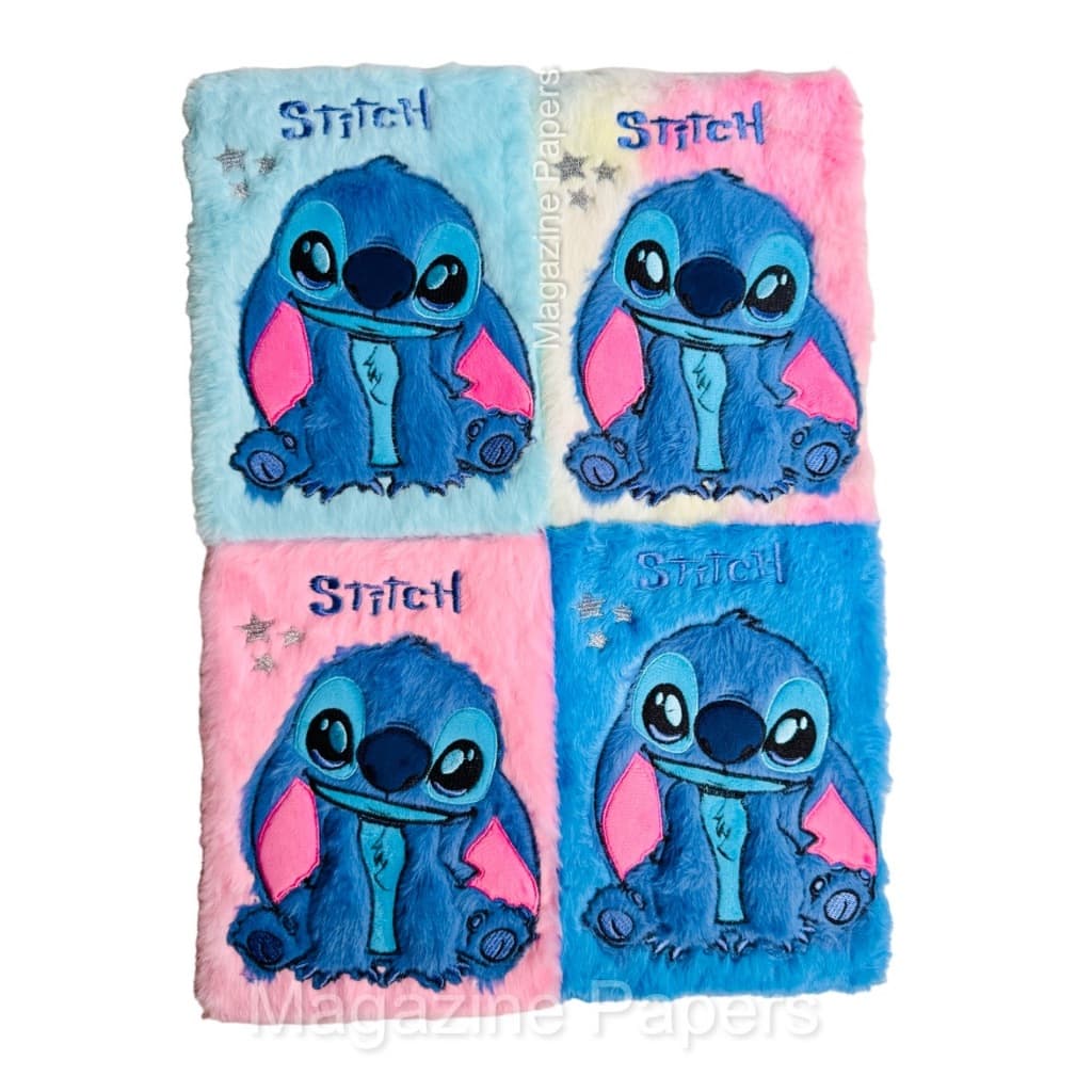 Caderno Stitch de pelúcia A5 Pequeno escolar Capa Dura- Unidade