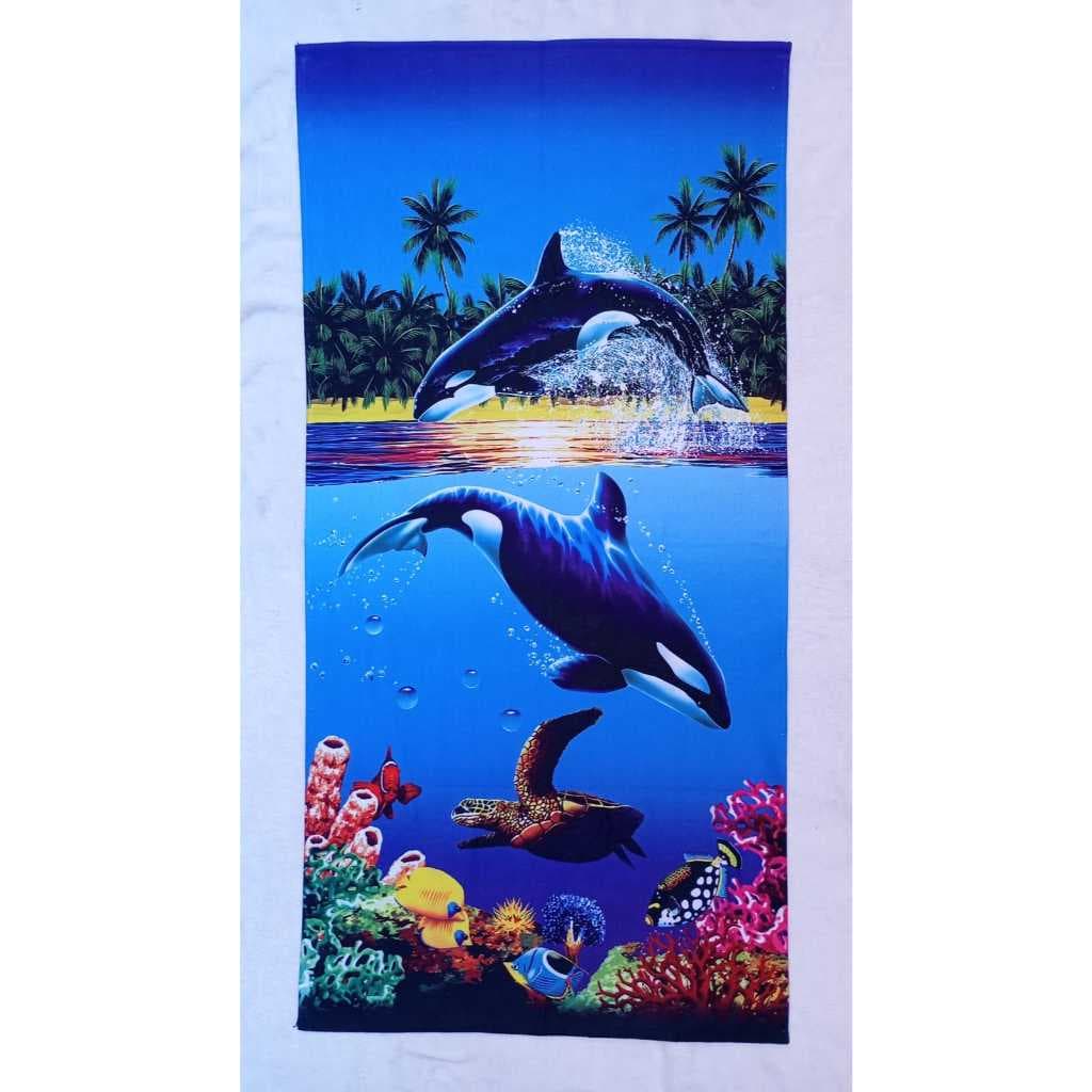 Toalha de Banho e Praia Estampadas Variadas Paisagens e Animais