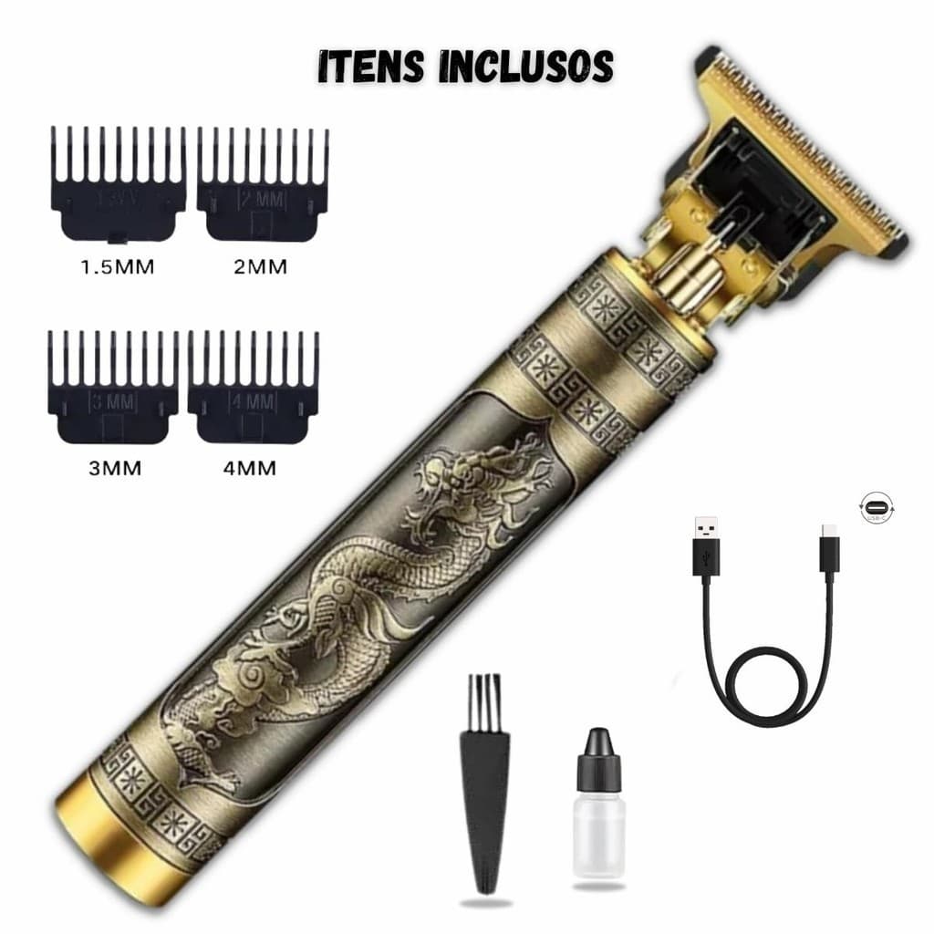 Maquina De Cortar Cabelo e Barba Masculina Profissional Recarregavel Som Fio