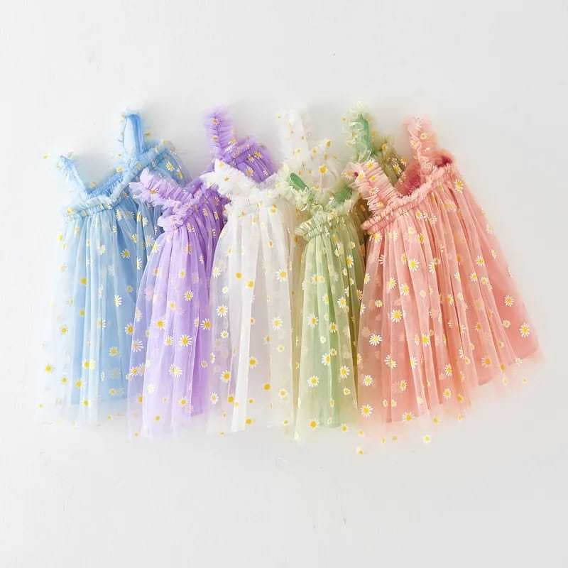 Vestido Margaridas Tule Menina  Princesa smash ensaio fotográfico smash the cake Modelo Alcinha 9meses a 5 anos