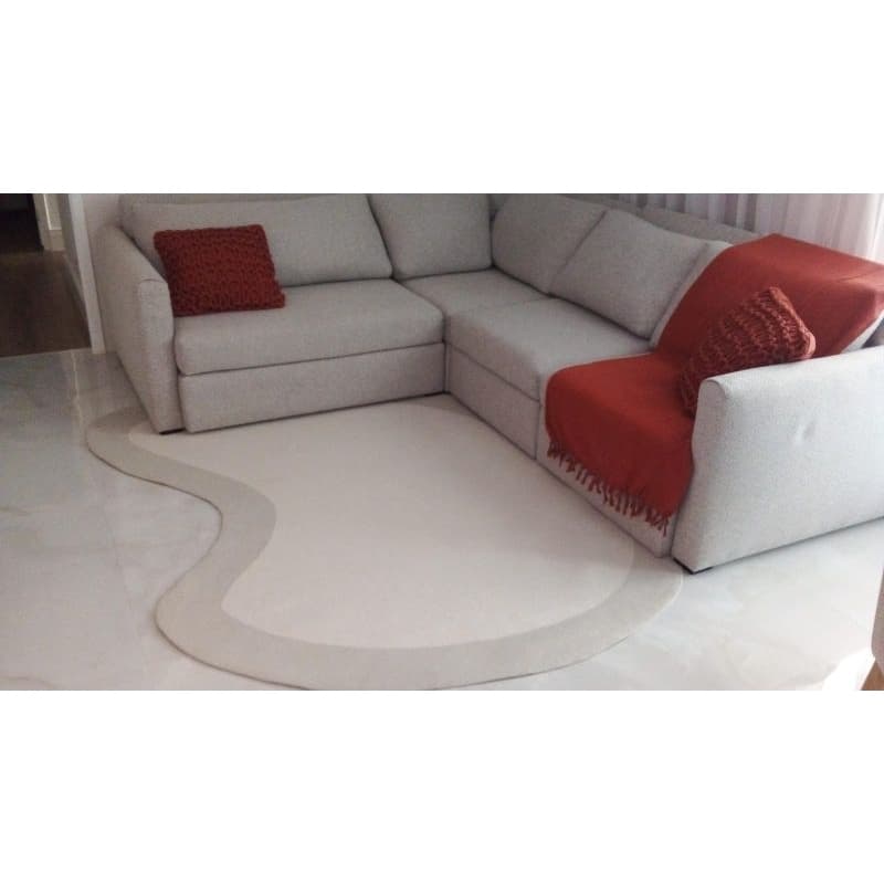 tapete decorativo em tecido boucle sala/quarto formato orgânico medida 2,20x1,60
