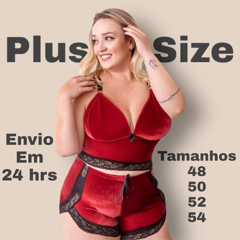 Pijama Baby Doll Short Doll veludo Renda Plus Size roupa de dormir