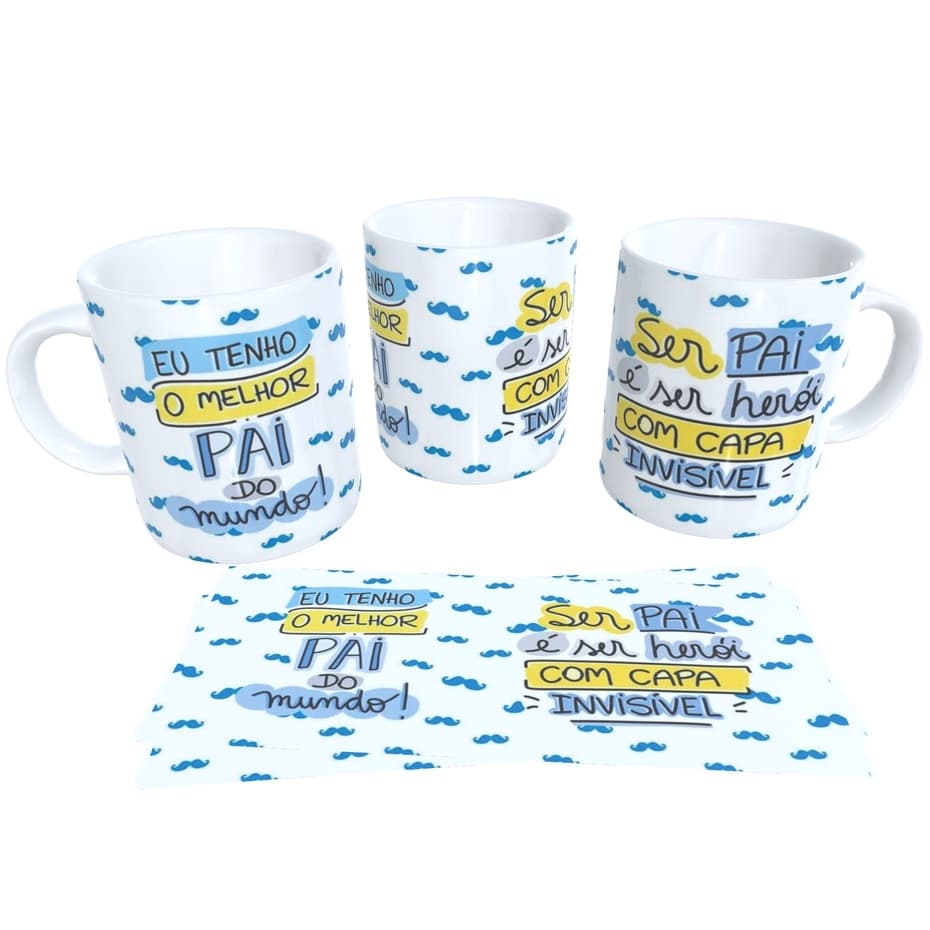 Caneca do dia dos Pais + Caixas com a Mesma Arte + Chaveiro