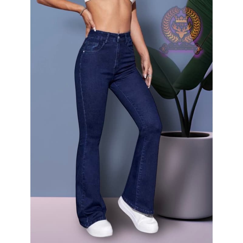 Calça flare jeans feminina