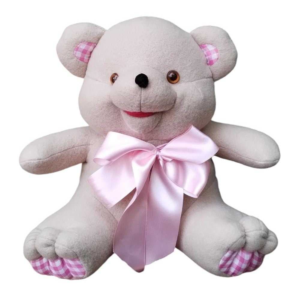URSA DE PELUCIA MAVIE Dia das crianças, Dias dos namorados, Dia dos pais COM LAÇO DECORATIVO DE 25 CM