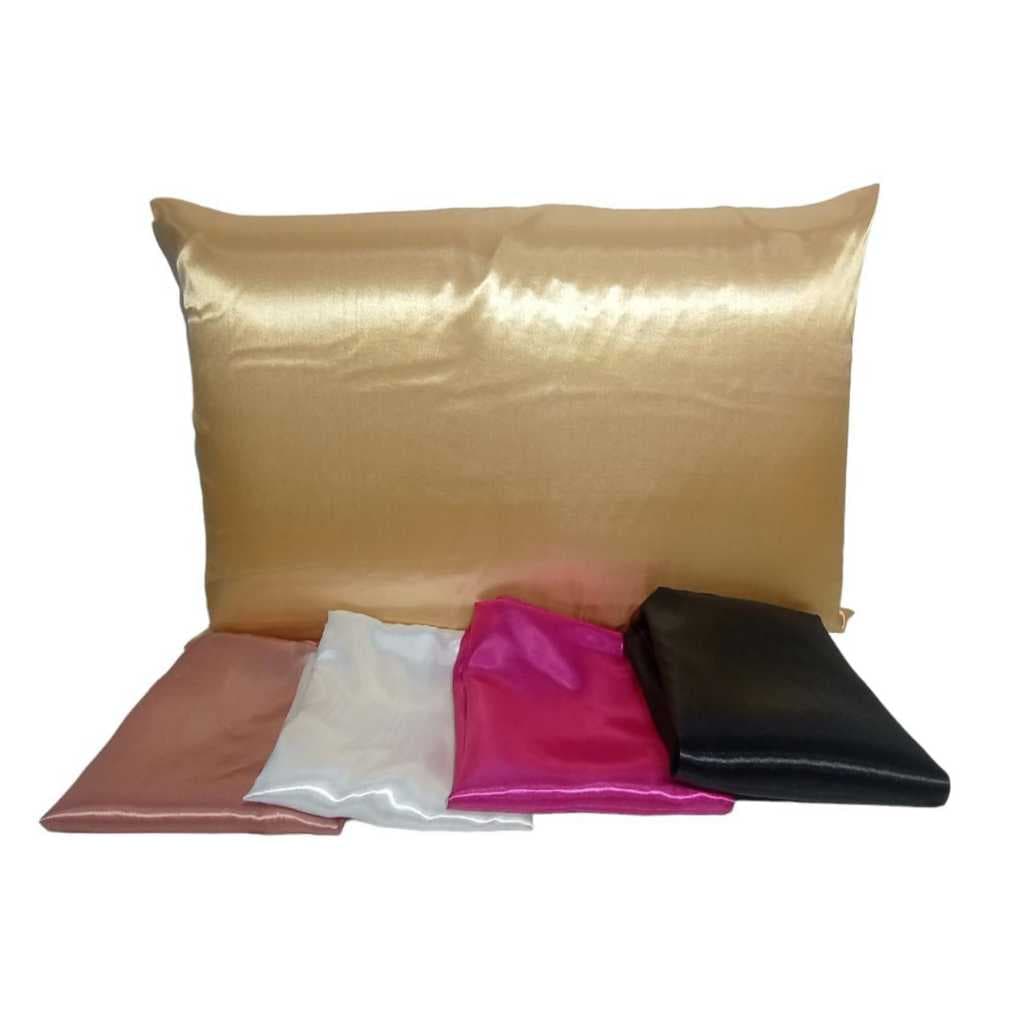 04 Fronhas de Cetim 70x50 Antifrizz com zíper Diversar Cores