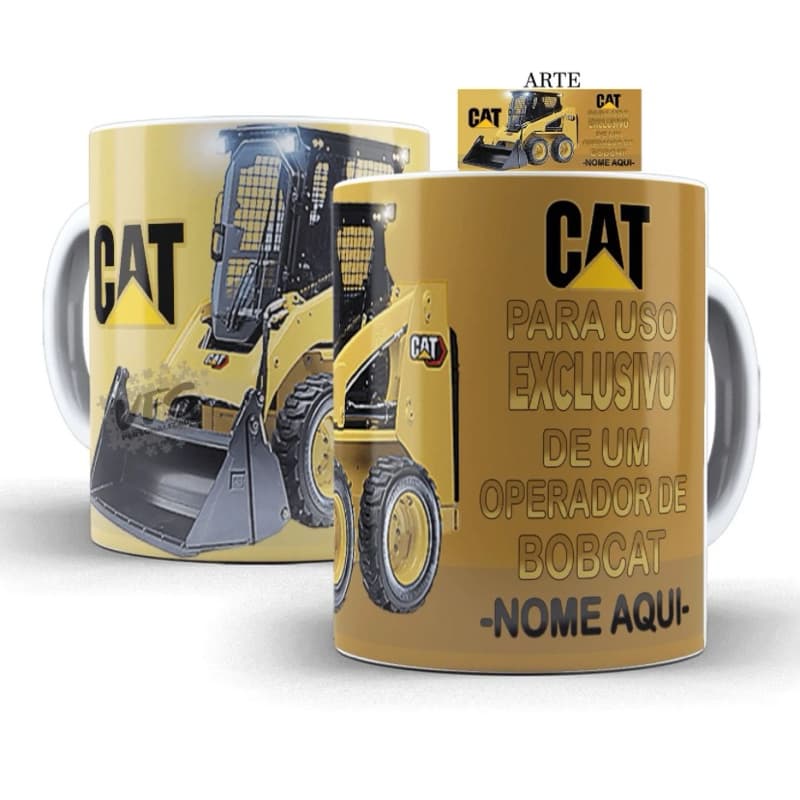 caneca xícara personalizada operador de Bobcat com nome