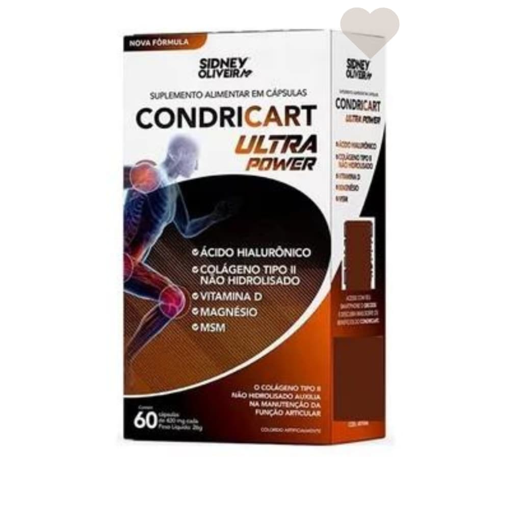 Colágeno Tipo 2 Magnésio Ácido Hialurônico 60caps Condricart Ultra Power Sidney Oliveira
