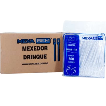 Mexedor Cristal 11cm Drinque Café Chá Mexa Bem Caixa 5000 Unidades