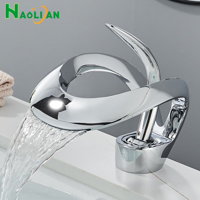 Torneira Banheiro Dourada/Cromado Lavabo Torneira Banheiro Bancada Água Quente E Fria
