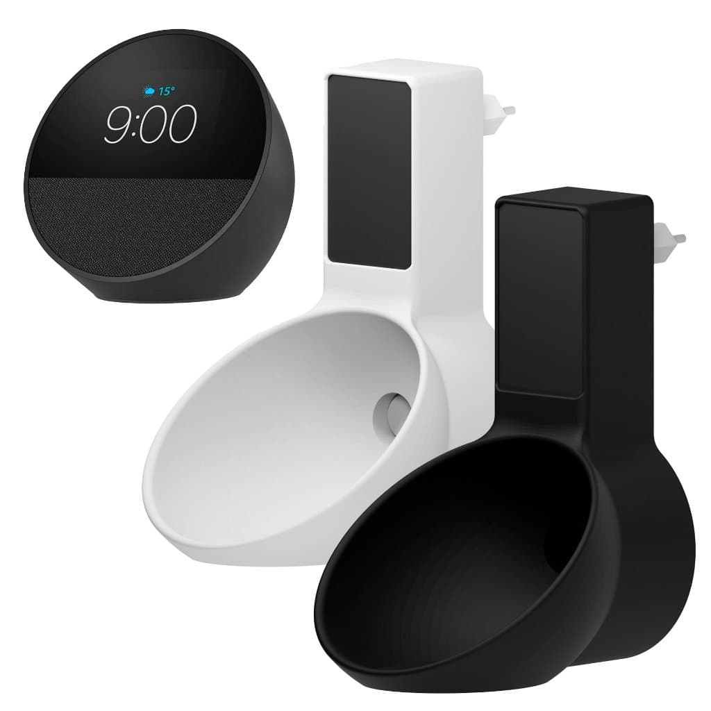 Suporte De Tomada Compatível Amazon Echo Spot Alexa Parede