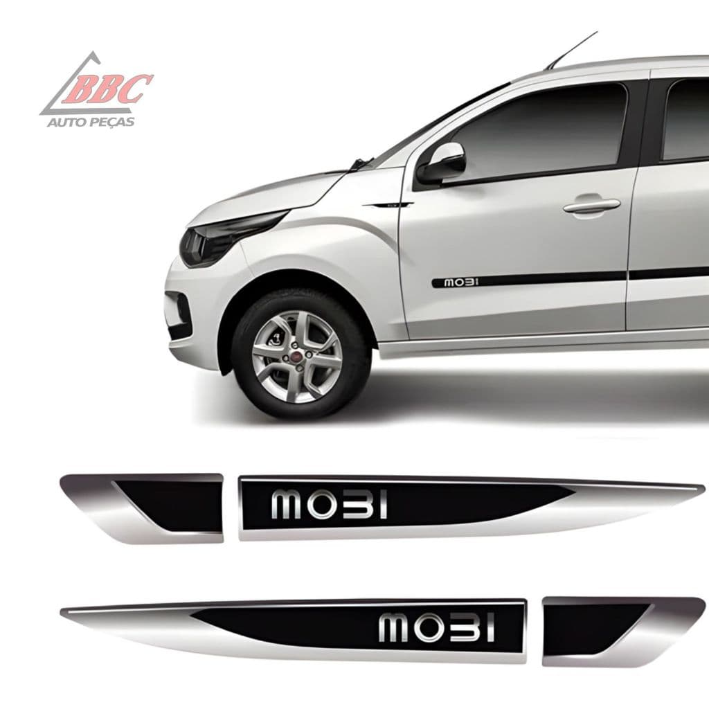 Par Emblema Lateral Resinado Aplique Adesivo Paralama Porta Mobi