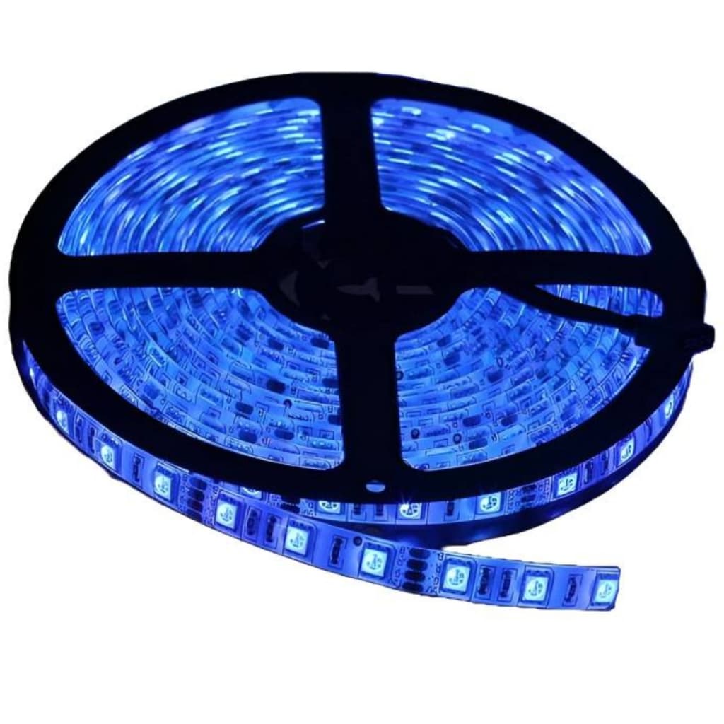 Fita Led Azul 5 Metros Com Dupla Face Sem Silicone 3528 12v