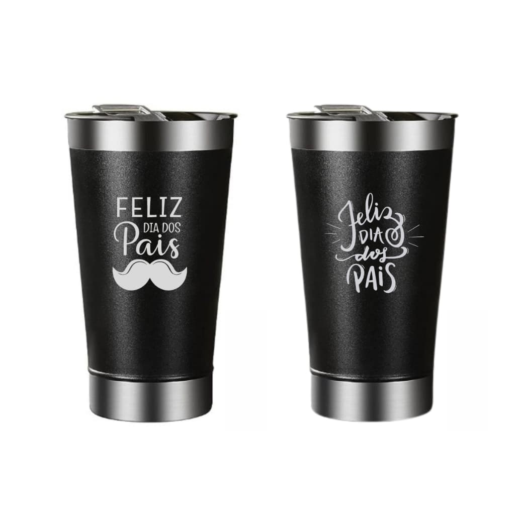 Copo Térmico Personalizado Dia dos Pais Tampa Abridor Cerveja Café Bebidas quentes gelada Parede Dupla