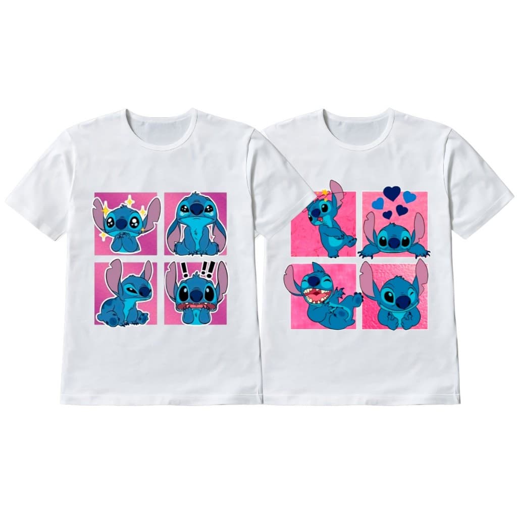 Camiseta Infantil Lilo Stitch Estampada Kids Cor Branca