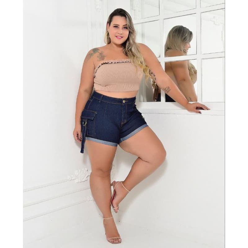 Shorts Feminino Cargo Plus Size do 46 ao 54