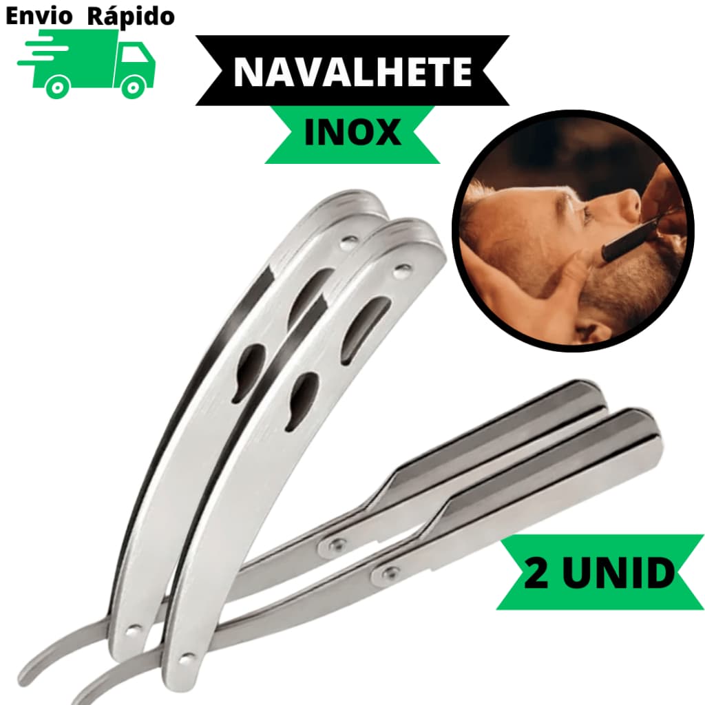 Kit 2 Navalhete Profissional Aço Inox Navalha Para Barba Cortar Cabelo Design de Sobrancelhas