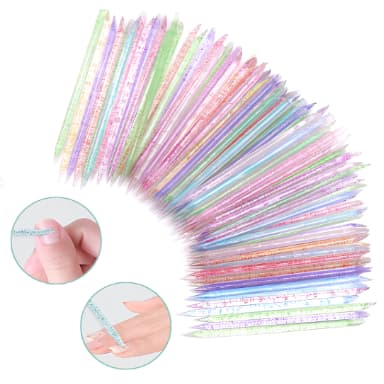 Palito De Unhas Em Glitter Plástico 50 unidades de Palitos De Acrílicos Reutilizáveis