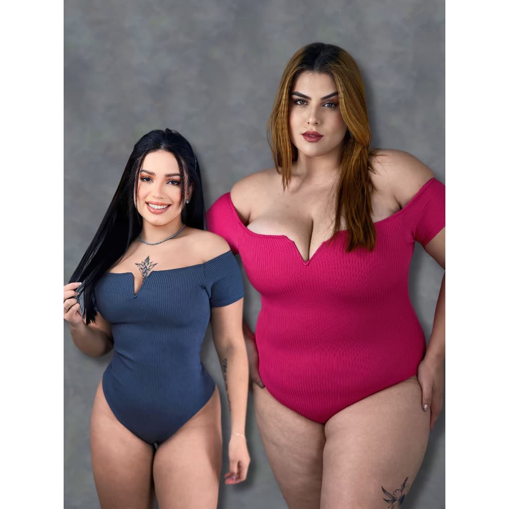 Body ciganinha V Veste N46 PLUS SIZE Anarruga Premium Bojo Decote V Ombro a Ombro
