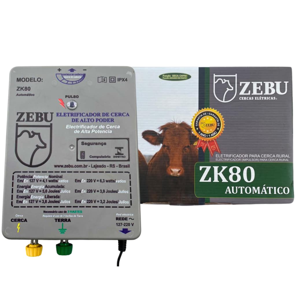 Cerca Elétrica Rural Zebu Zk80 Bivolt - Função Seca Capim