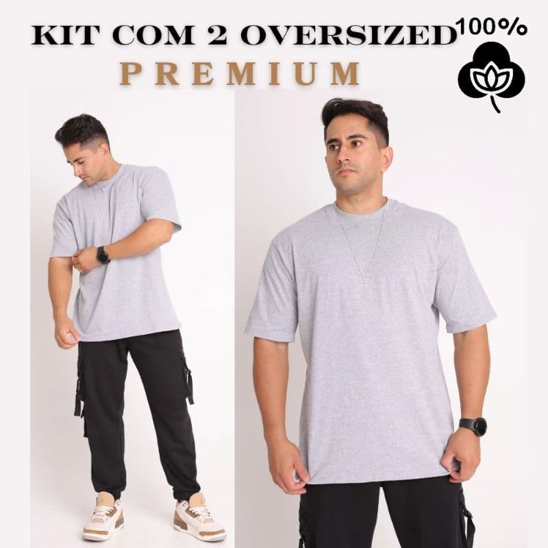 kIT 2 Camiseta Oversized Masculina Streetwear