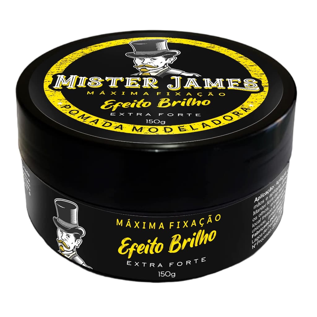 Pasta Modeladora Profissional Mister James - Para Cabelo - Extra Forte - Incolor 150g