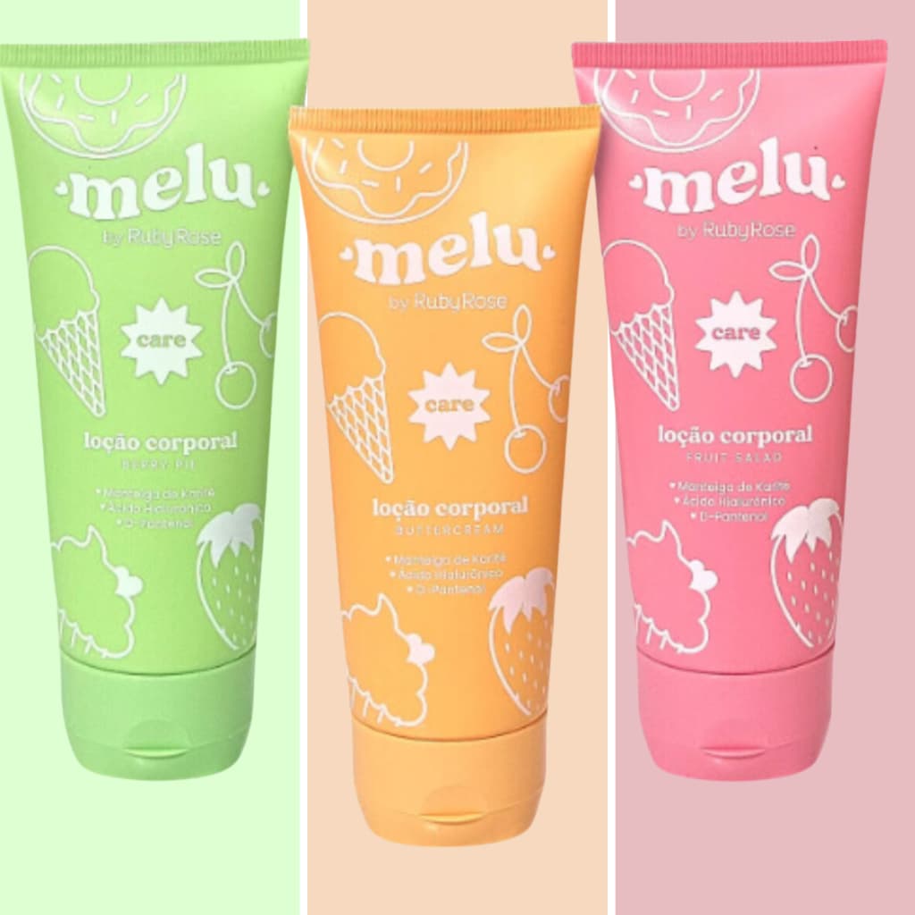 Loção Corporal Melu by Ruby Rose Hidratante 200 ml Frutas Vermelhas Berry Pie Buttercream