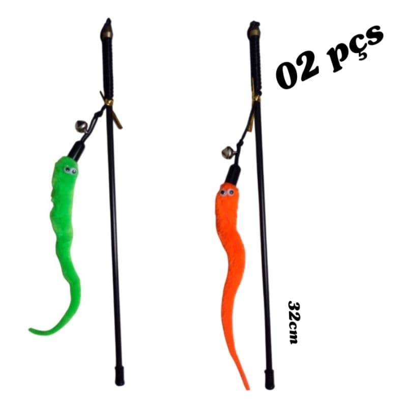 kit 02 varinhas Para Gato,vara com cobrinha,minhoca para Gatos vareta cat toys