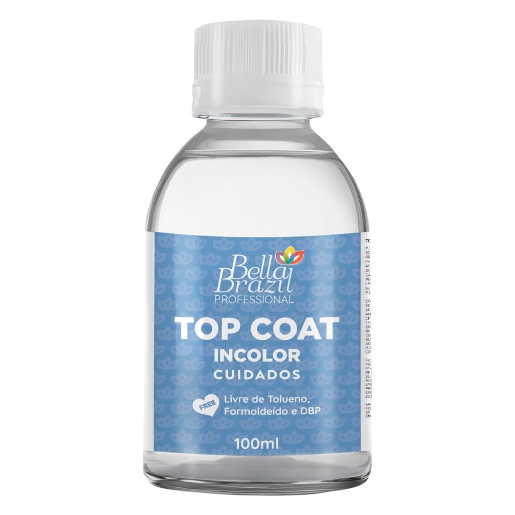 Bella Brazil Top Coat Incolor 100ml Linha Professional Free