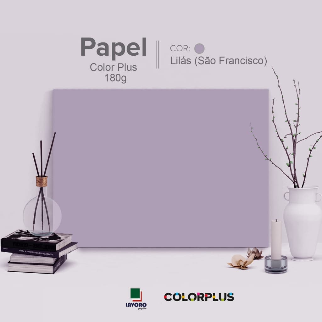Papel Color Plus 180g A4 - Lilás (São Francisco)