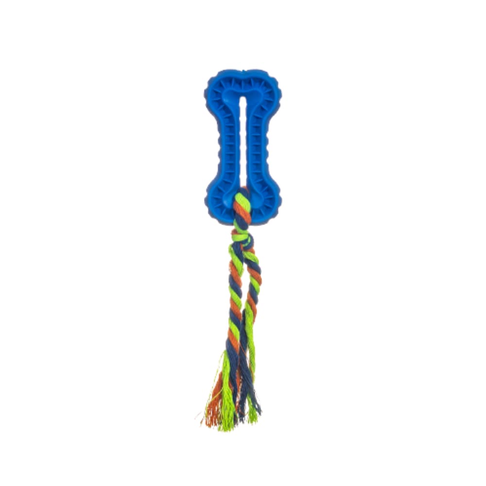 PET WORKS MORDEDOR TPR OSSO CRAVO C/ CORDA 11CM - CORES DIVERSAS