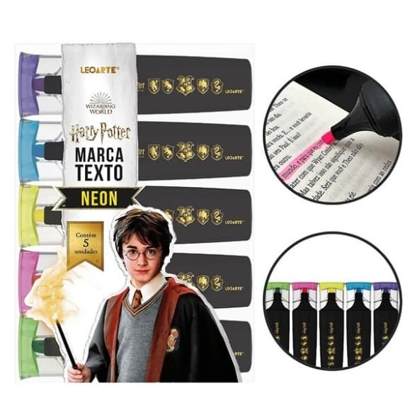 Marca Texto Harry Potter Com 5 Cores