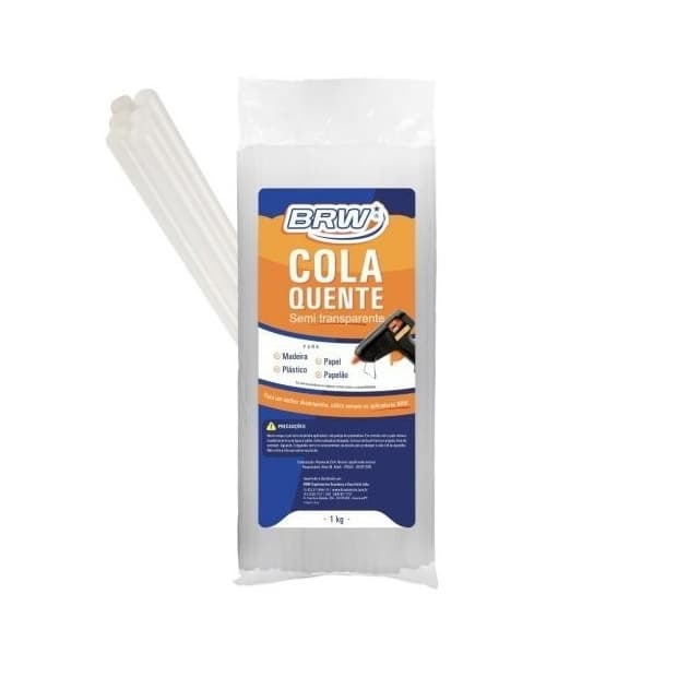 Bastão De Cola Quente Semi Transparente Fino BRW 1kg
