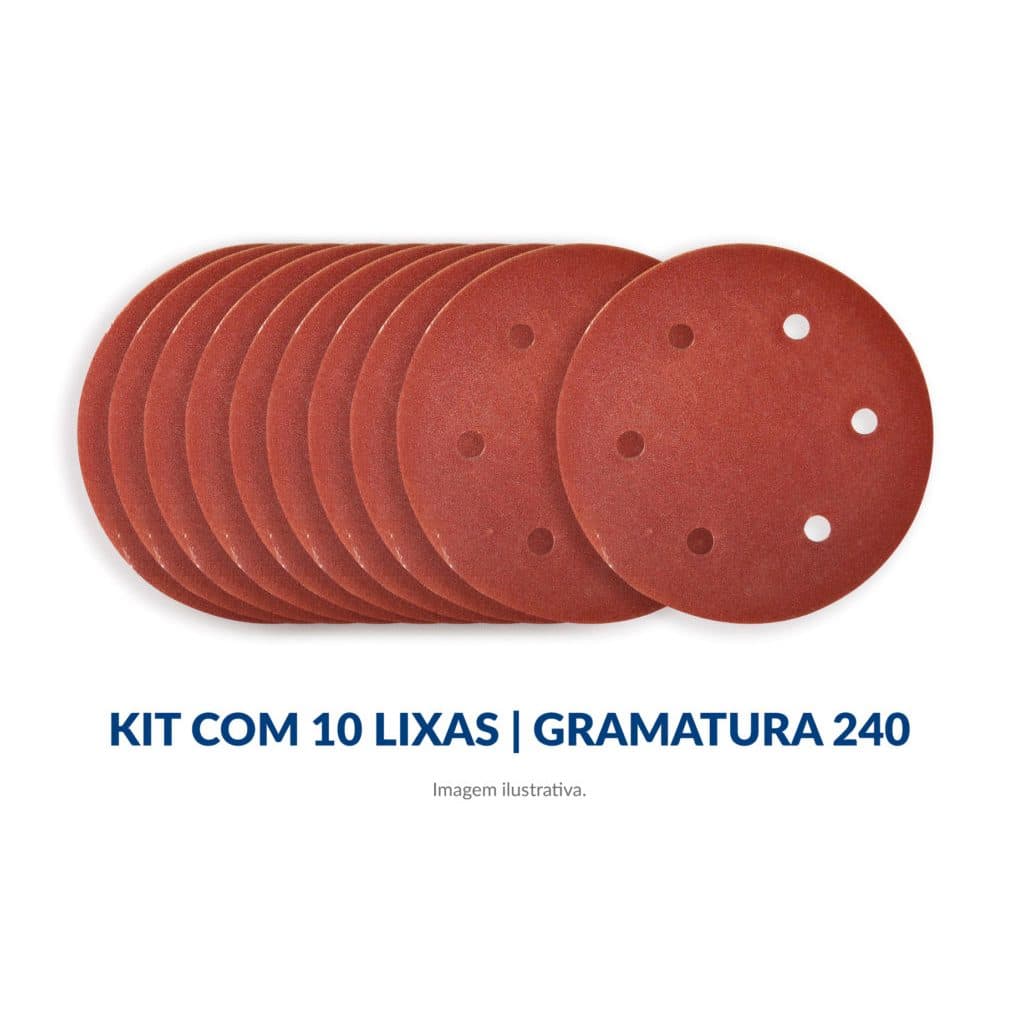 Kit Disco de Lixa 225 mm • 6 Furos Menegotti 10 un p/MLP 710H e MLP 750 LED