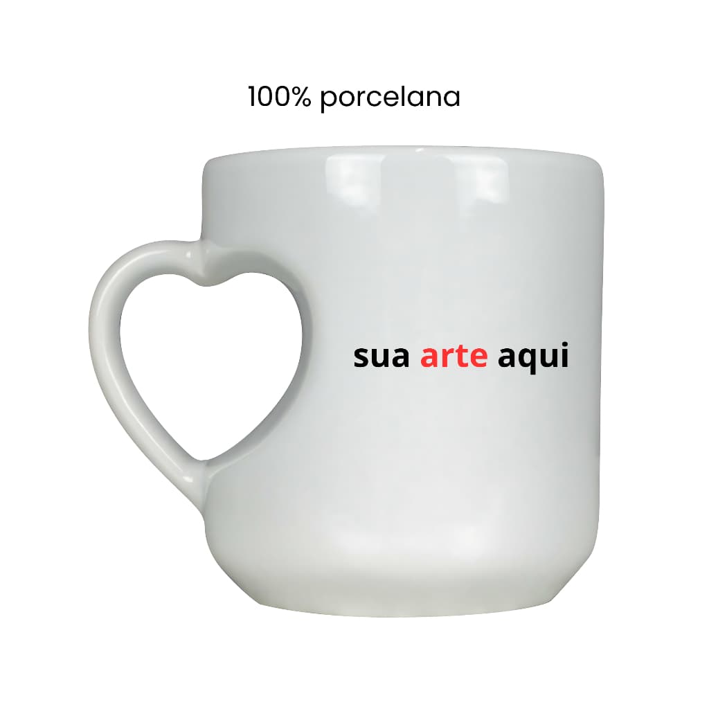 Caneca Formato Coração Personalizada Em Alta Qualidade